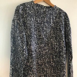 EILEEN FISHER silk funnel neck box top